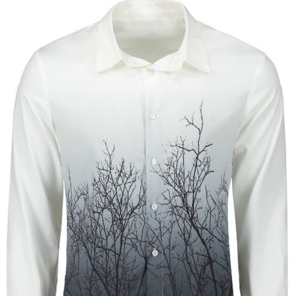 Men's Tree Branch Shirt Long Sleeve New